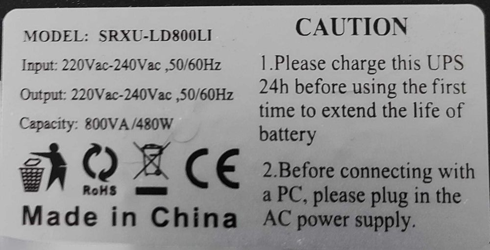 UPC SERIOUX Line Interactive 800LI