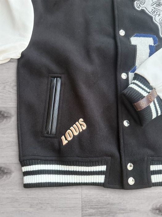 Geacă varsity Louis Vuitton negru/alb – Mărimea S