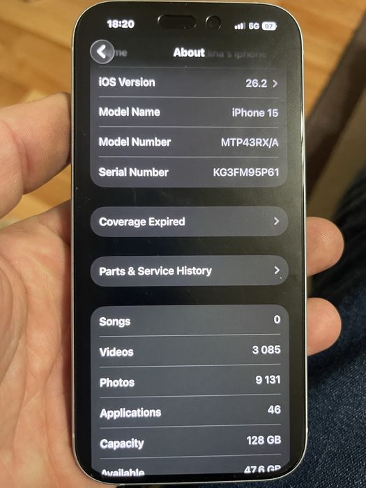 Iphone 15 blue , 128 GB