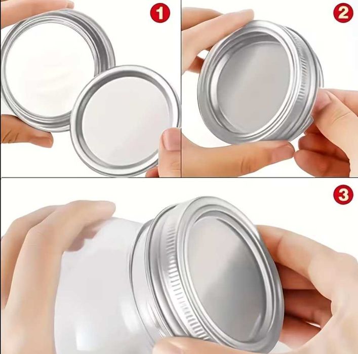 Set 24 capace cu inele pentru borcane manson + 5 capace de rezervă