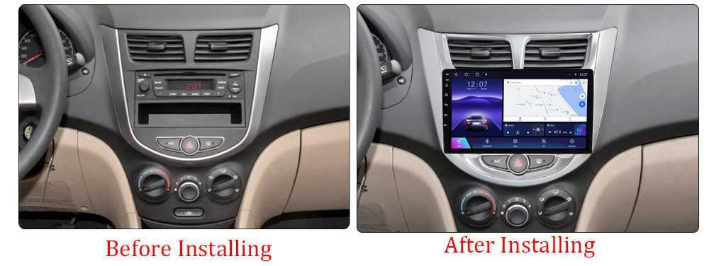 Navigatie Android 14 Hyundai Accent 2010-2016 Waze CarPlay CAMERA