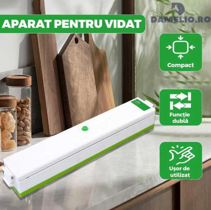 Aparat de Sigilat si Vidat alimente   100W 220V alb/verde
