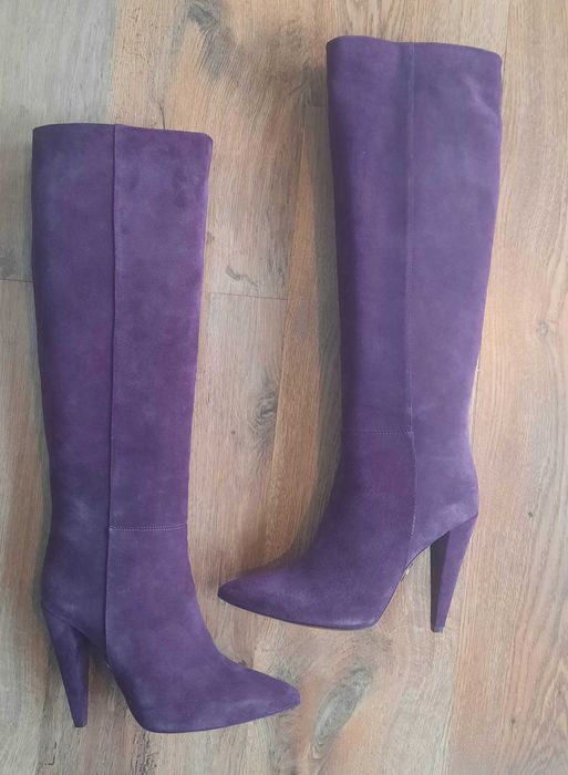 Superbe cizme mov din piele intoarsa PINKO originale noi divine marime 39