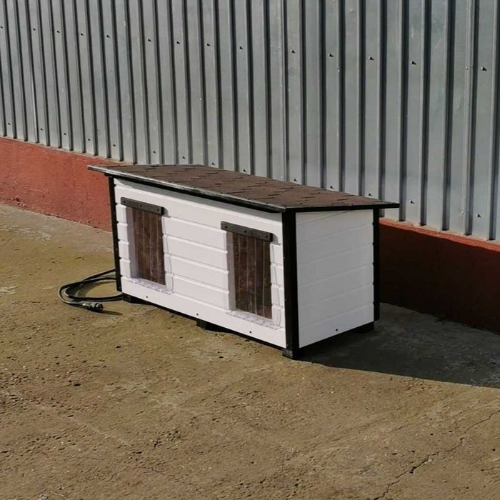 Cusca Caine Izolata Dubla cu Incalzire Electrica Alba Garantie