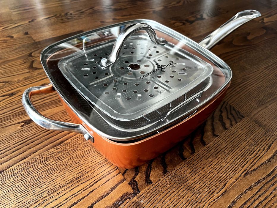 Дълбок тиган с незалепващо покритие, Copper Chef Pan, 6 в 1