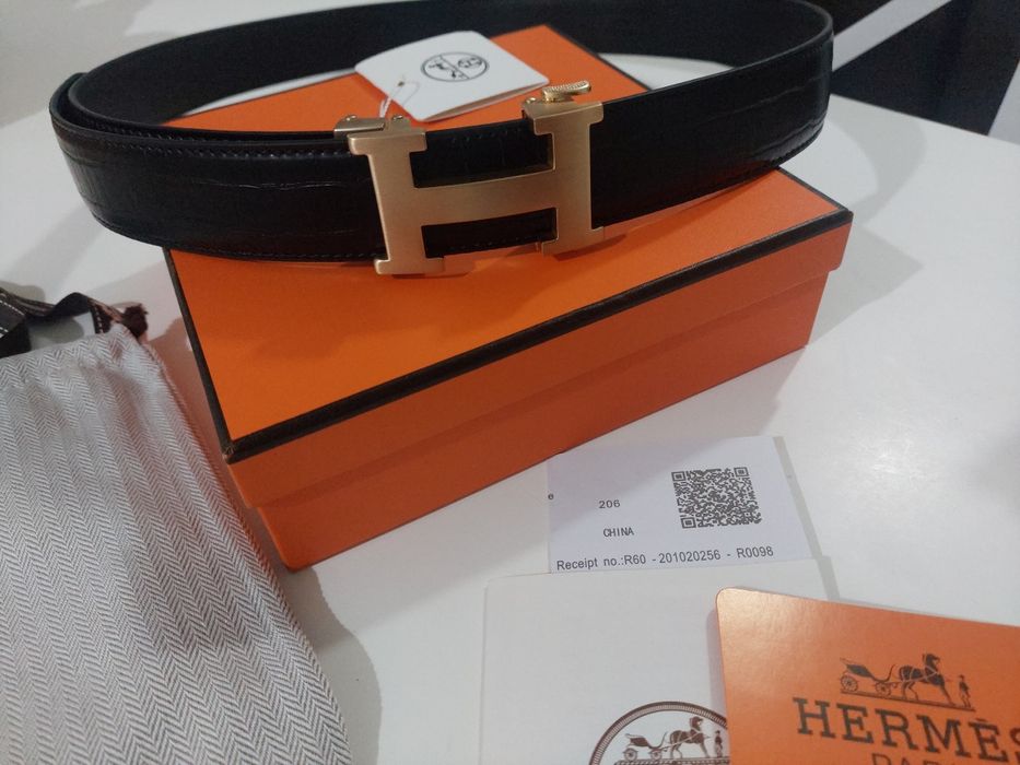 Curea din piele naturala Hermès Constance,  full box!