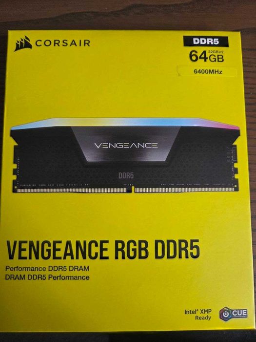 РАМ памет Corsair Vengeance RGB(2x32GB) DDR5 6400MHz - нова, гаранция