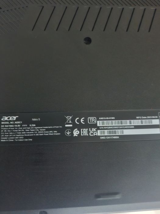 Laptop gaming Acer Nitro5,  Defect!!!
