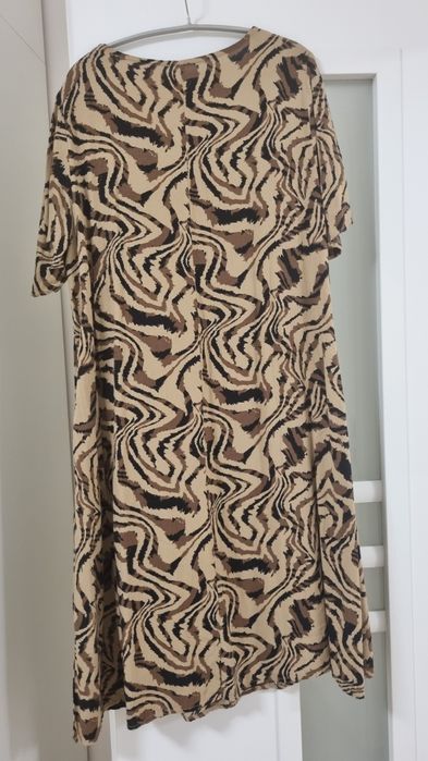 Rochie Zara viscoza xxl bej maro negru