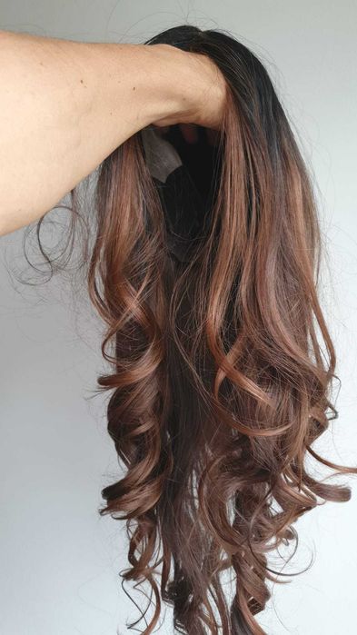 Peruca  maro cu acaju ombre 64 cm -NR 7.