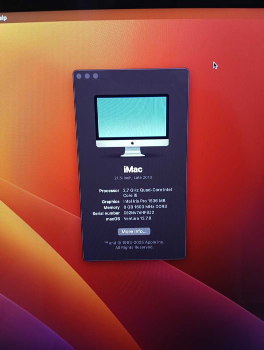 Vand Imac 21.5” Late 2013 i5 2.7Ghz la Cutie