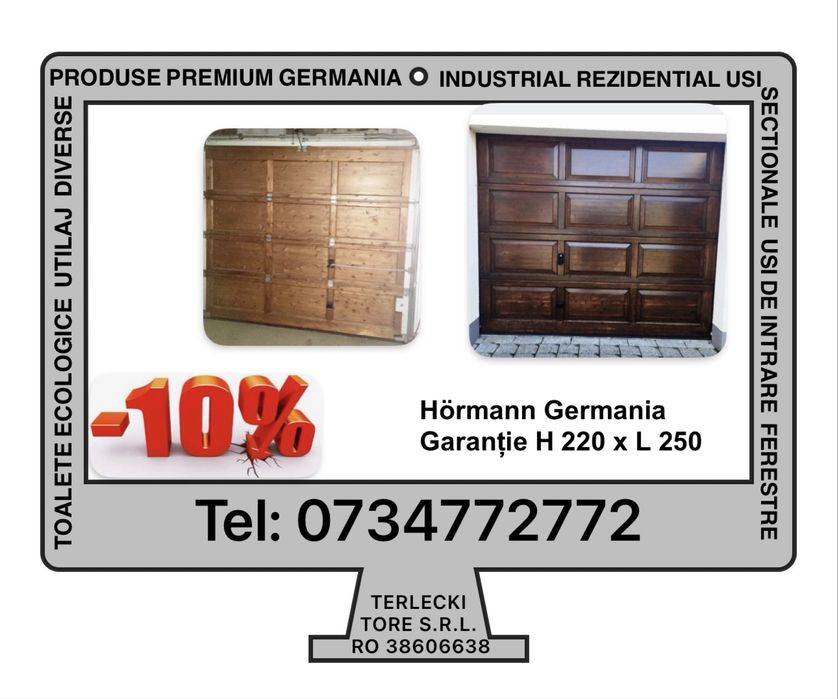 USA SECTIONALA LEMN Hormann poarta garaj  H 220 x L 250 Garantie