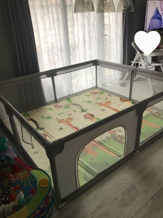 НОВО! Детски кът - КОМПЛЕКТ голяма кошара за игра, килимче, топки