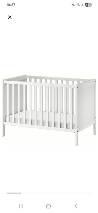 Vând pătuț ikea nou, doar montat + EXTRA BONUS salteaua de bambus