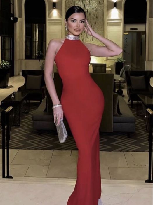 Длинное красное платье Турецкое