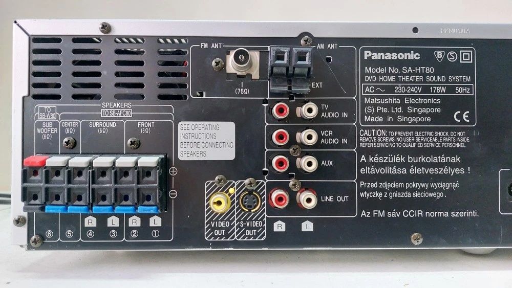 Panasonic SA-HT80 Home Theater System CD DVD Changer 5.1 Channel Audio Video AVR
