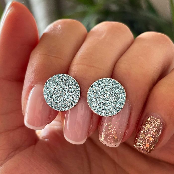 Сребърни Обеци с Кристали Сваровски/Swarovski