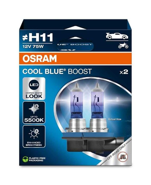 Автомобилни крушки OSRAM COOL BLUE BOOST  H1,H4,H7,H11,HID(XENON)