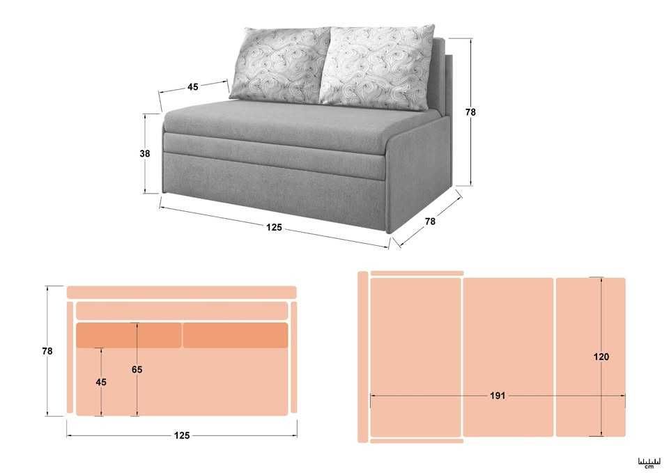 Сглобено Разтегателно канапе , розово/двуместно- в отлично състояние