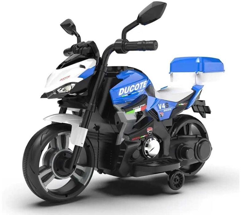 Motocicleta copii 12v cu portbagaj 2-5 ani