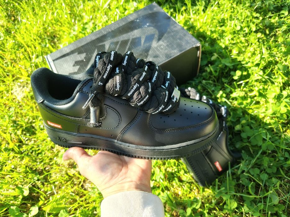 Nike Air Force 1 Low x Supreme Black Custom Rope Laces NOU Mărimea 40
