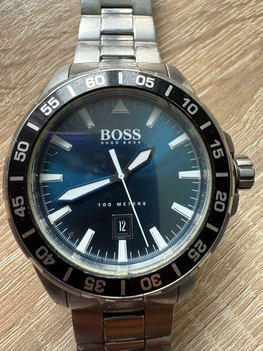 мъжки метален часовник Hugo Boss  100 meters deep ocean  bracelet