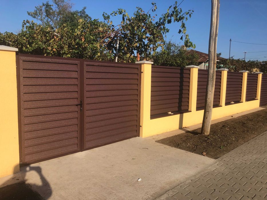 Jaluzea dublu vopsita gard porti 0.5 si 0.6 mm sipca tambra