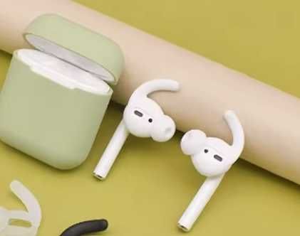 AirPods 1/2 силиконови уплътнители / тънки предпазват от изпадане бели