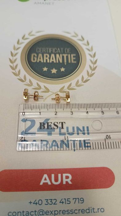 Cercei aur 14k 1.36gr [AG24 Harlau B.46004.1] - Garantie 2 ani!