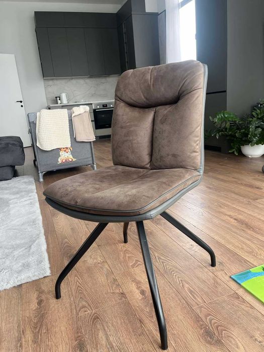 трапезни столове 46/66/88 метални крака, еко кожа и дамаска