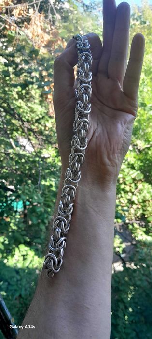 Сребърна Гривна Кралска Плетка-75грама.