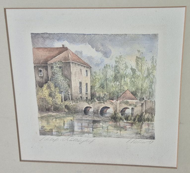 Tablou acuarelă tuș grafică