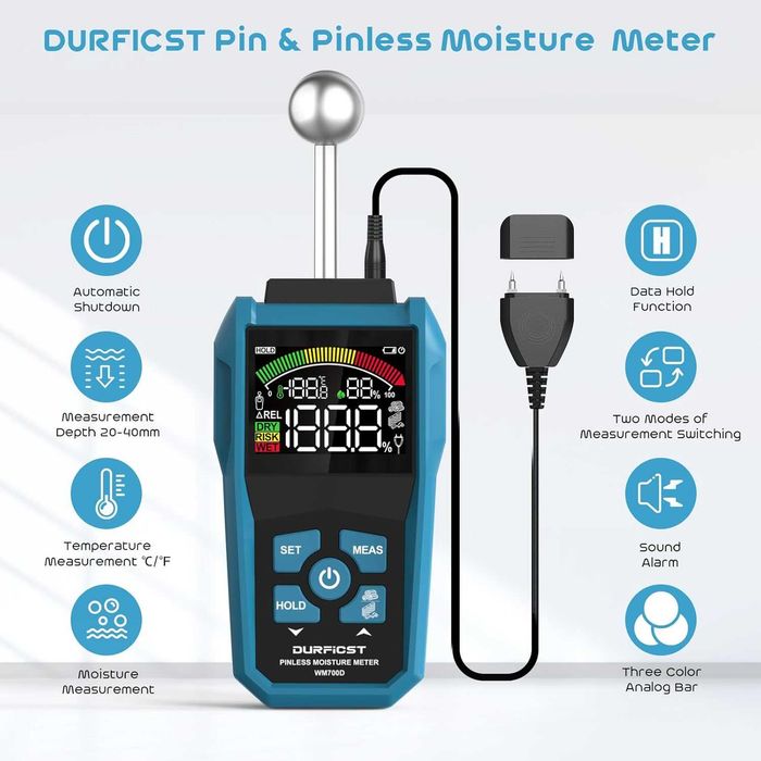 Влагомер DURFICST WM700D с иглен и безиглен режим
