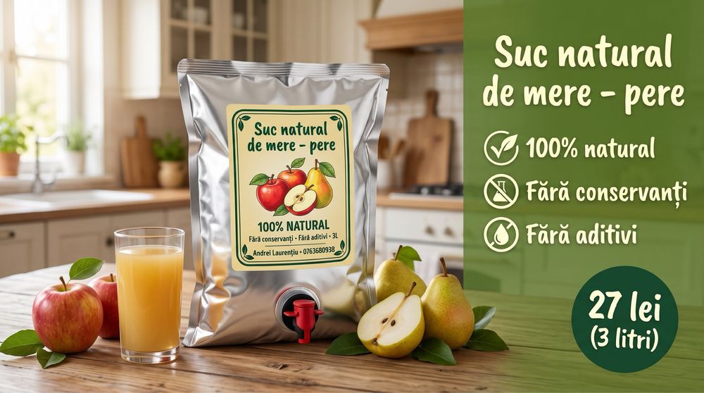 Suc natural de mere, mere-pere, pere-morcovi-scecla rosie