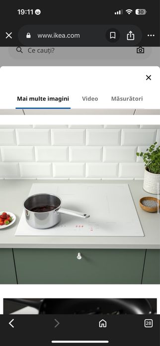 Plită cu inducție IKEA KOLSTAN – alb, nouă