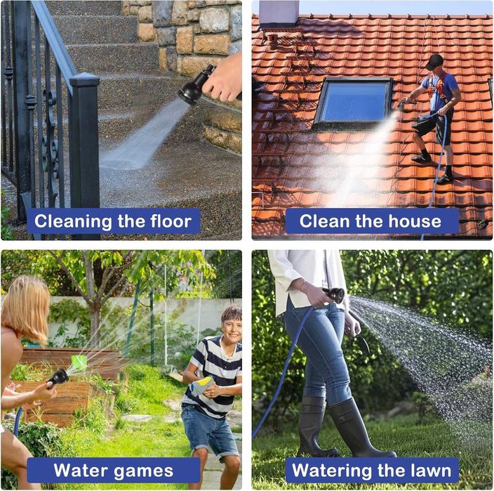 НОВ! Разтегателен градински маркуч 15 м с пистолет – 7 функции