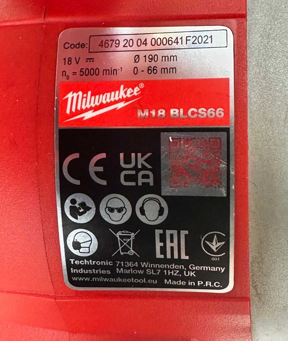 Milwaukee M18 BLCS66 - Акумулаторен безчетков циркуляр 2x18V 5.0Ah