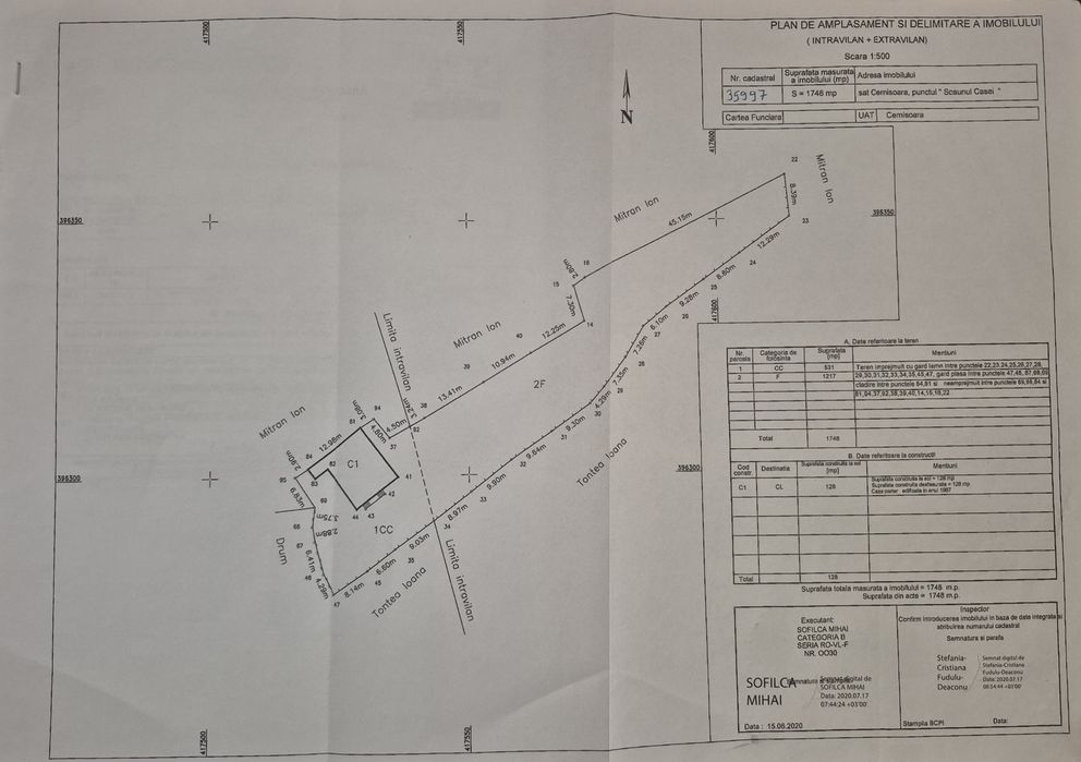 Teren cu casă Cernișoara 1750mp