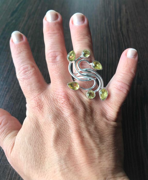 Inel Argint 925 cu Pietre Semipretioase Citrin