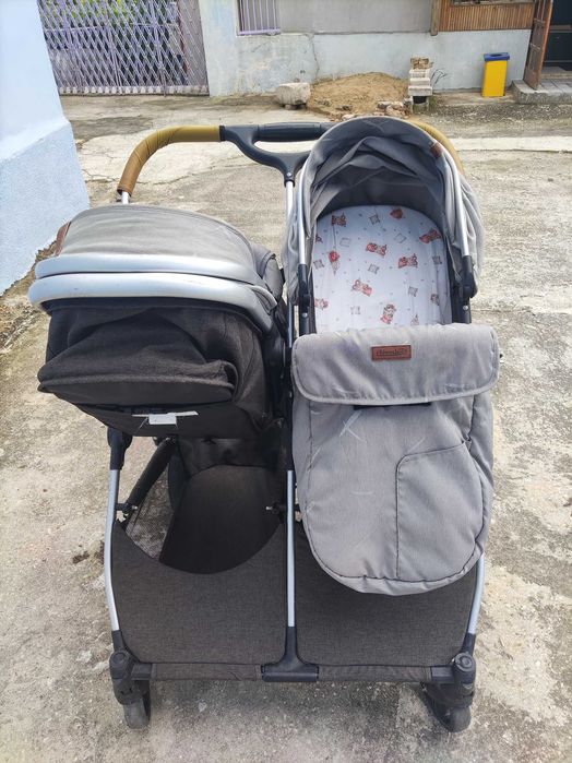 Количка за близнаци Chipolino Duo Smart + 2 столче / кошница за кола Chipolino Duo Smart