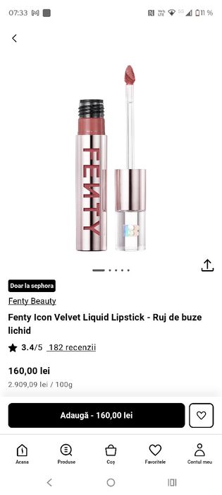Fenty ruj hidratant mat