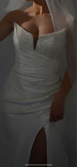 Rochie de mireasa 3 in 1 cu perle, creatie proprie, facuta la comanda