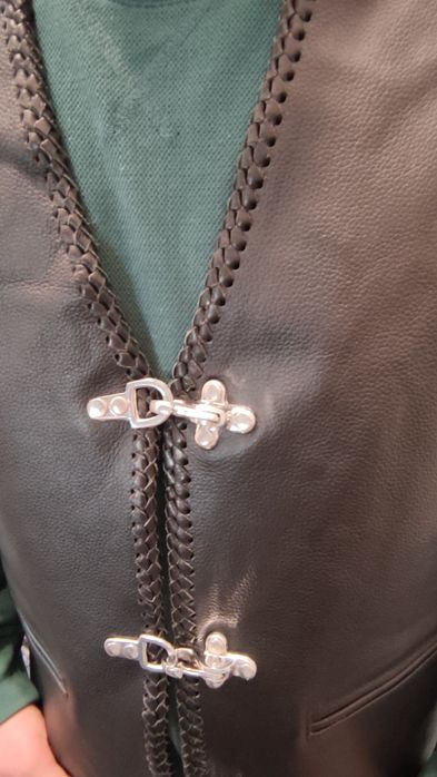 Vesta moto piele naturala SM Sinister +șnur lateral S, M, L,XL,2XL,3XL