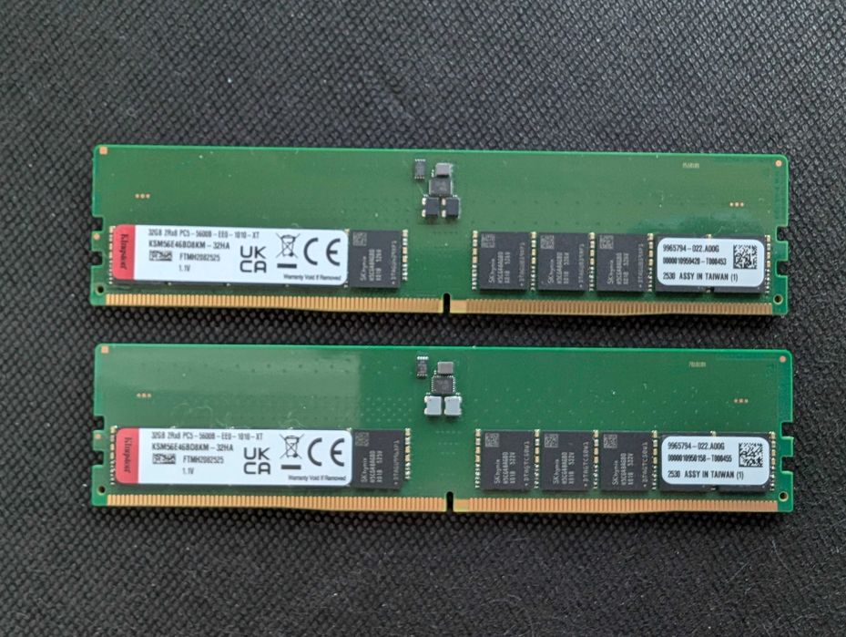 64GB 2x32GB Kingston DDR5-5600 ECC UDIMM KSM56E46BD8KM-32HA
