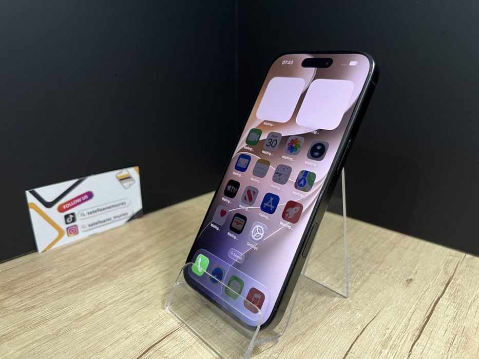 Iphone 16 Pro 256Gb Black Titanium Second-Hand 3 ani garanție, Telefoa