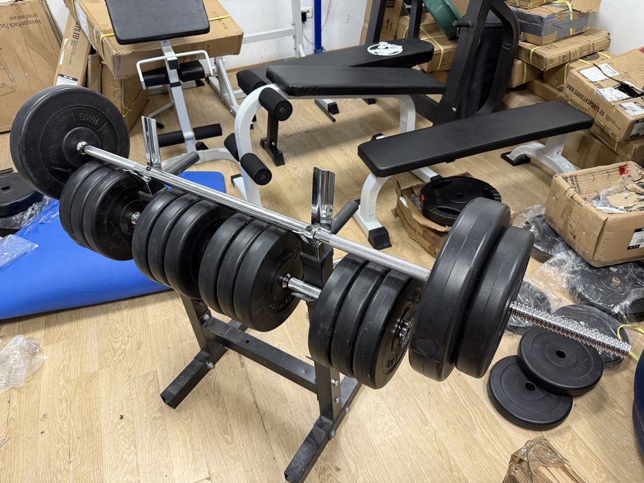 Pachet sala de forta gantere+haltere reglabile 100 kg.pret promo 700