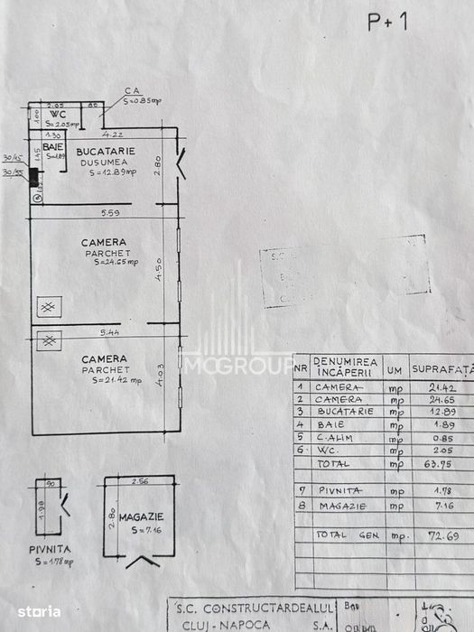Apartament cu 2 camere | Zona Ultracentrala | Parcare | Etaj 1 | Pod |
