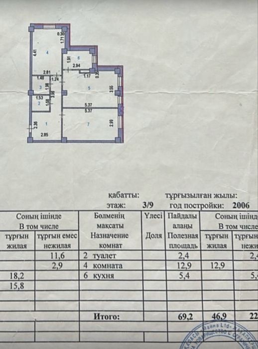 Продается 3 ком квартира без балкона