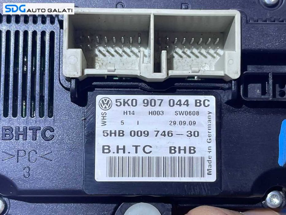 Panou Modul Unitate Comanda AC Aer Conditionat Clima Climatronic Dublu Dual Zone Volkswagen Golf 6 Plus 2008 - 2013 Cod 5K0907044BC [LR0028]