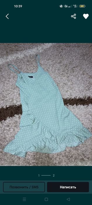 Платье голубое с горошком. На запАхе.